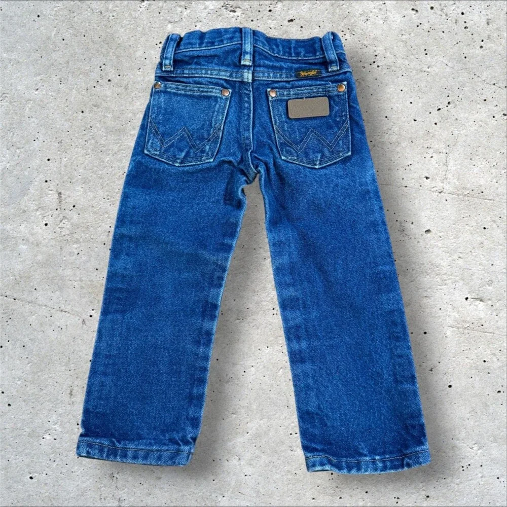 Wrangler Toddler Boys Jeans 3T Slim Cowboy Cut Blue Denim Straight Leg 1013MWZ